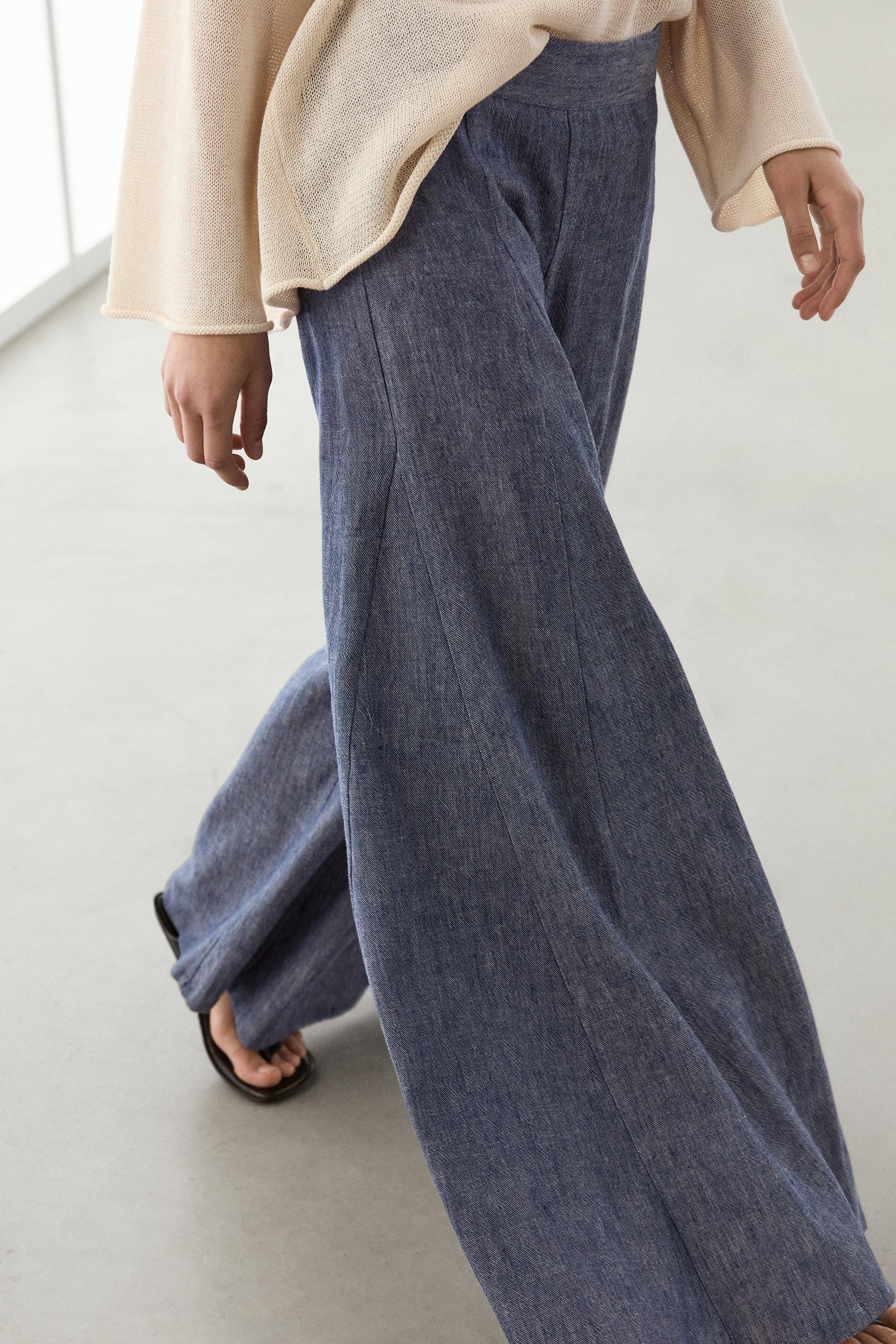 Pantalon palazzo avec plis